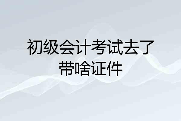 初级会计考试去了带啥证件