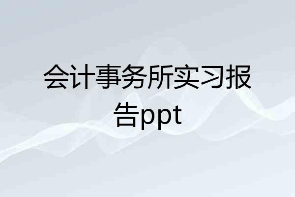 会计事务所实习报告ppt