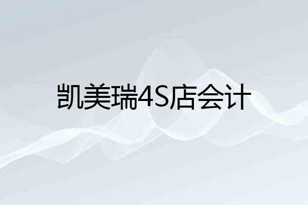 凯美瑞4S店会计