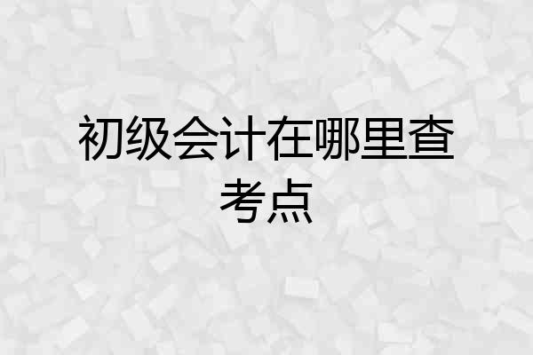 初级会计在哪里查考点