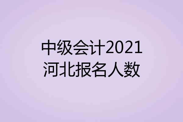 中级会计2021河北报名人数
