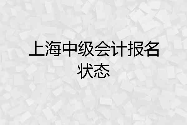 上海中级会计报名状态