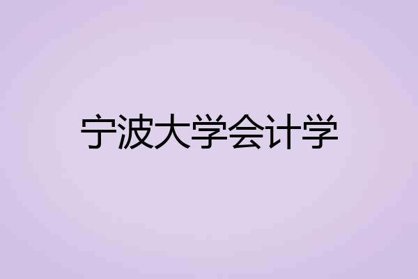宁波大学会计学
