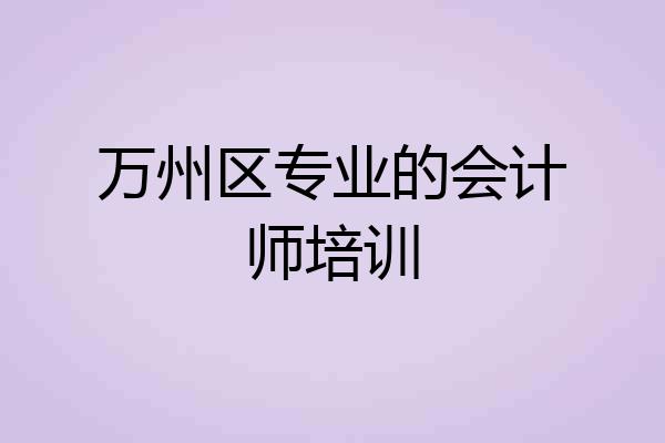 万州区专业的会计师培训