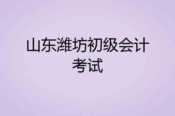 山东潍坊初级会计考试