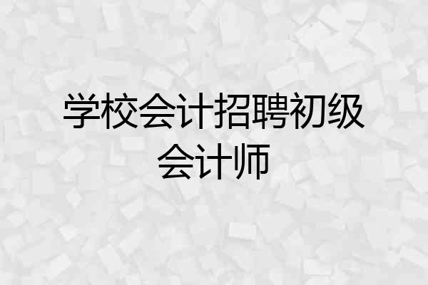 学校会计招聘初级会计师