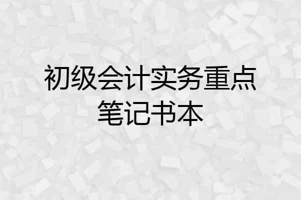 初级会计实务重点笔记书本