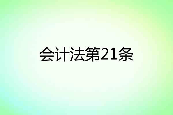 会计法第21条