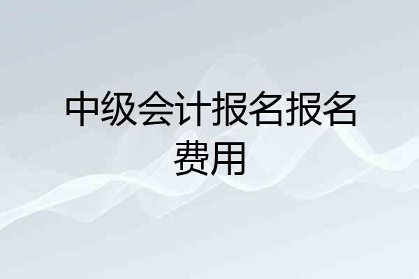 中级会计报名报名费用