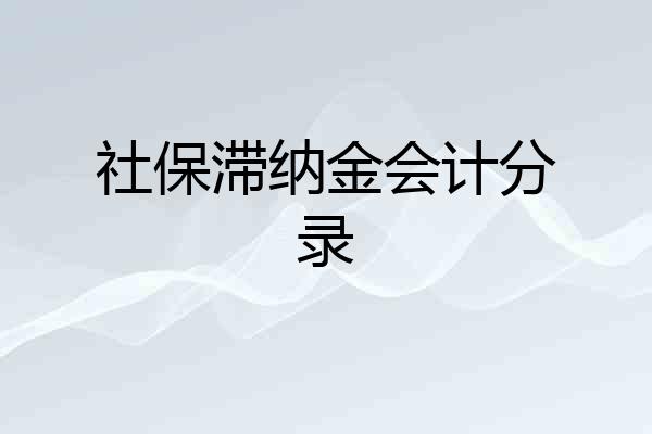 社保滞纳金会计分录