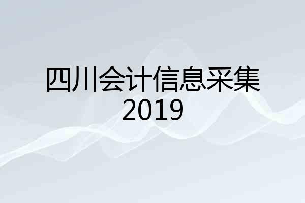 四川会计信息采集2019