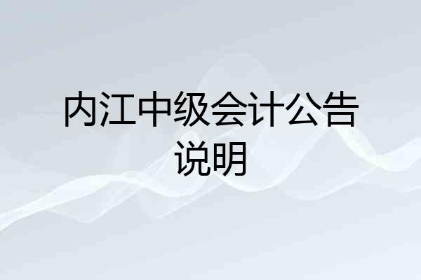 内江中级会计公告说明