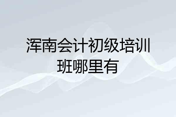 浑南会计初级培训班哪里有