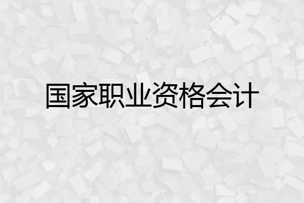 国家职业资格会计