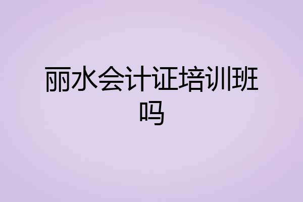丽水会计证培训班吗