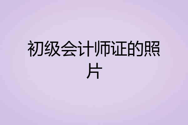 初级会计师证的照片