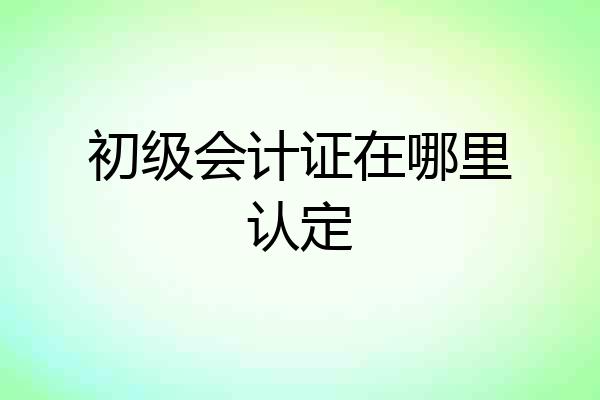 初级会计证在哪里认定