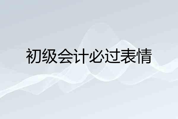 初级会计必过表情