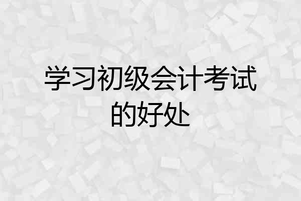 学习初级会计考试的好处