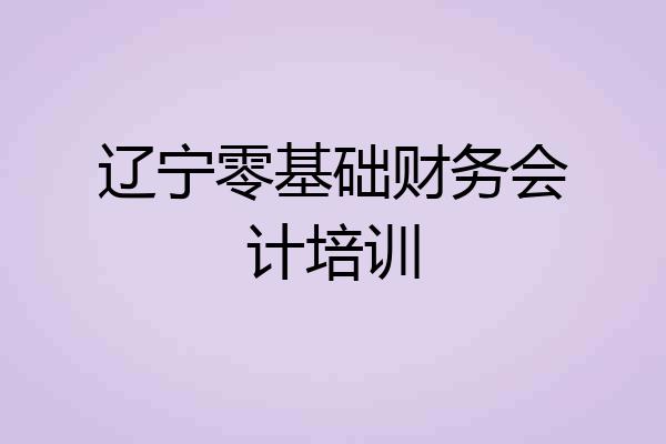 辽宁零基础财务会计培训