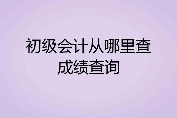 初级会计从哪里查成绩查询