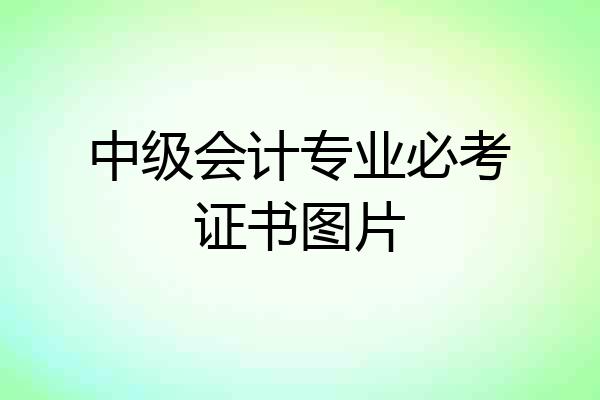 中级会计专业必考证书图片