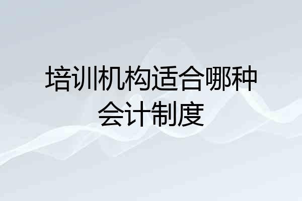 培训机构适合哪种会计制度