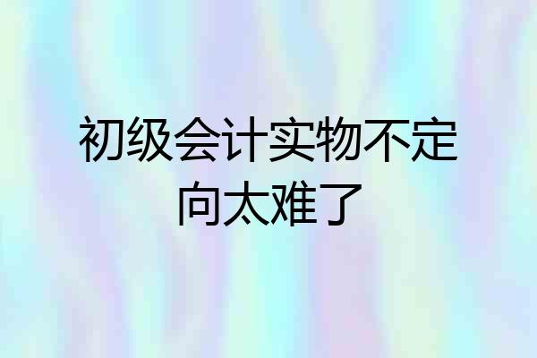 初级会计实物不定向太难了