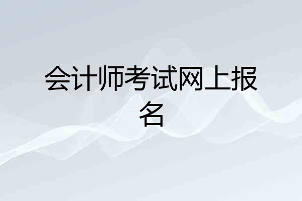 会计师考试网上报名