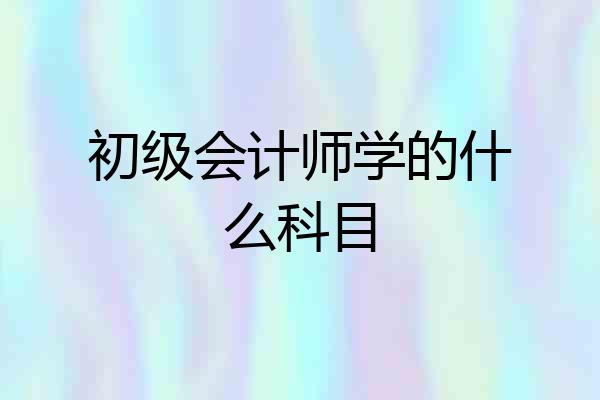 初级会计师学的什么科目