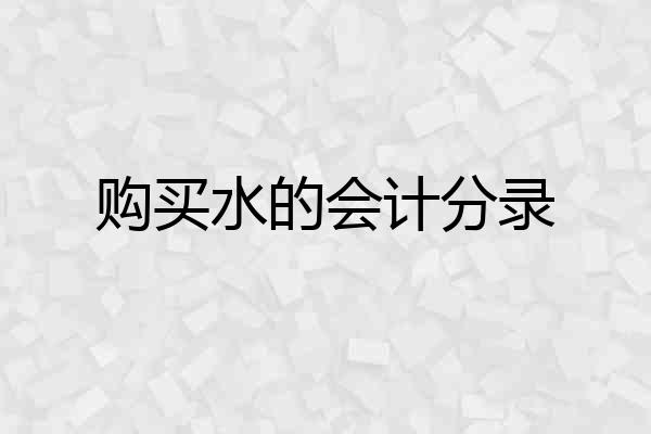 购买水的会计分录