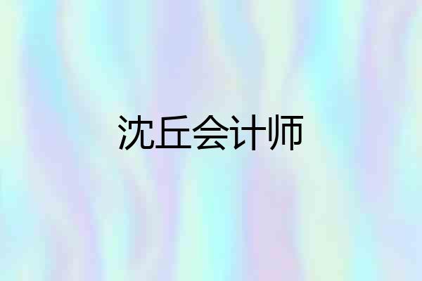 沈丘会计师