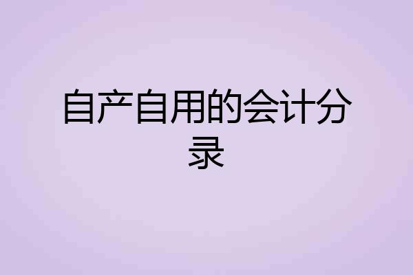 自产自用的会计分录