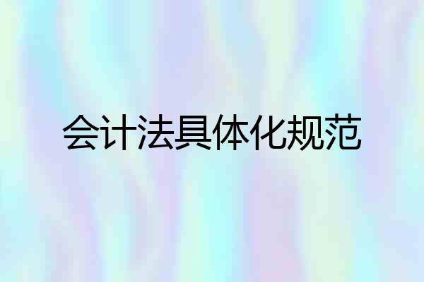 会计法具体化规范