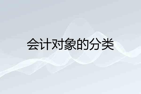 会计对象的分类
