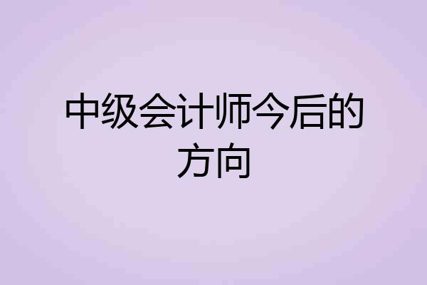 中级会计师今后的方向