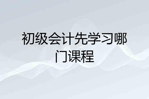 初级会计先学习哪门课程