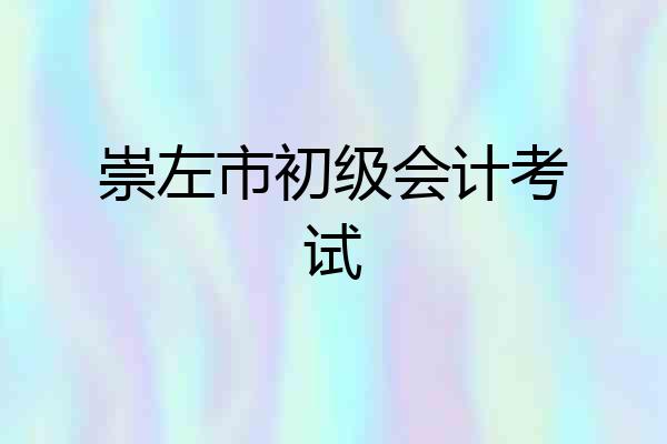 崇左市初级会计考试