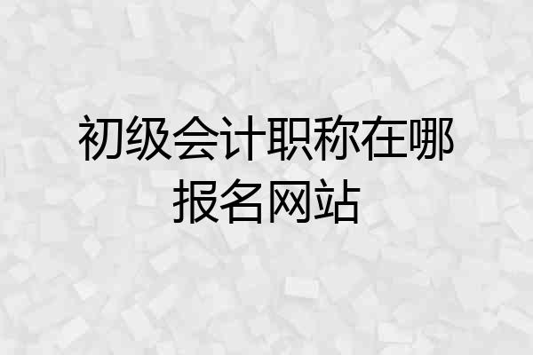 初级会计职称在哪报名网站