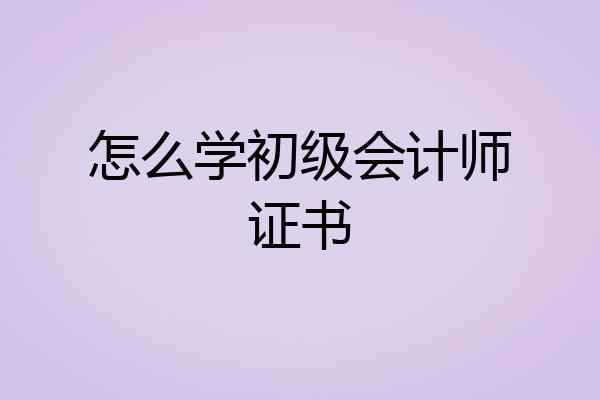 怎么学初级会计师证书