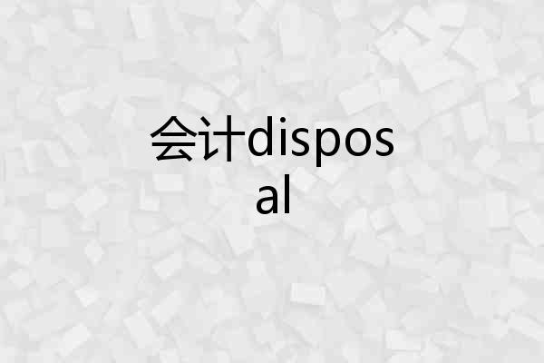 会计disposal
