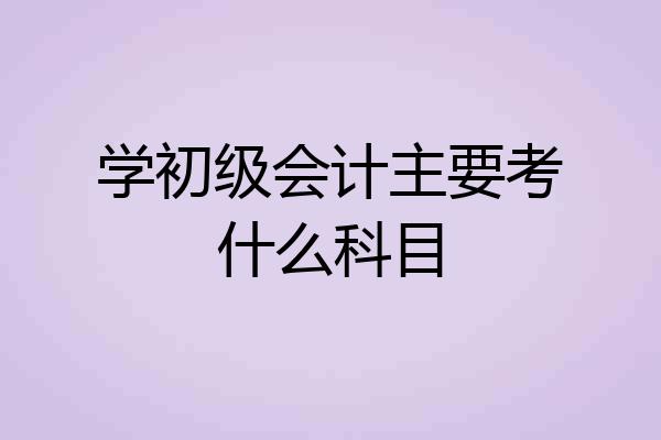 学初级会计主要考什么科目