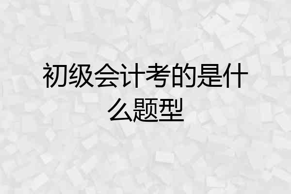初级会计考的是什么题型
