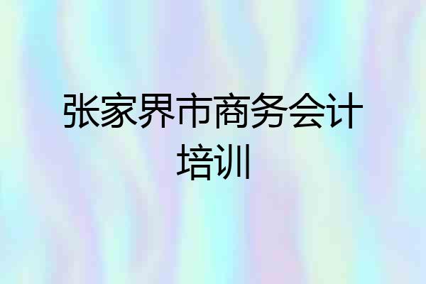 张家界市商务会计培训