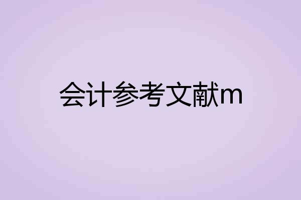 会计参考文献m