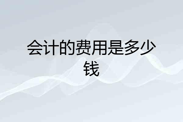 会计的费用是多少钱