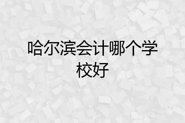 哈尔滨会计哪个学校好