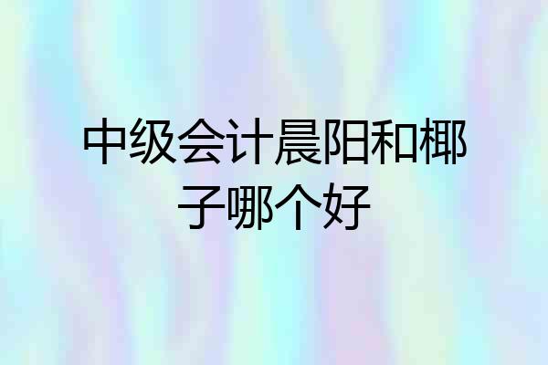 中级会计晨阳和椰子哪个好