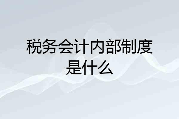 税务会计内部制度是什么