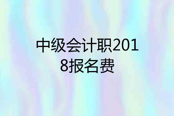 中级会计职2018报名费